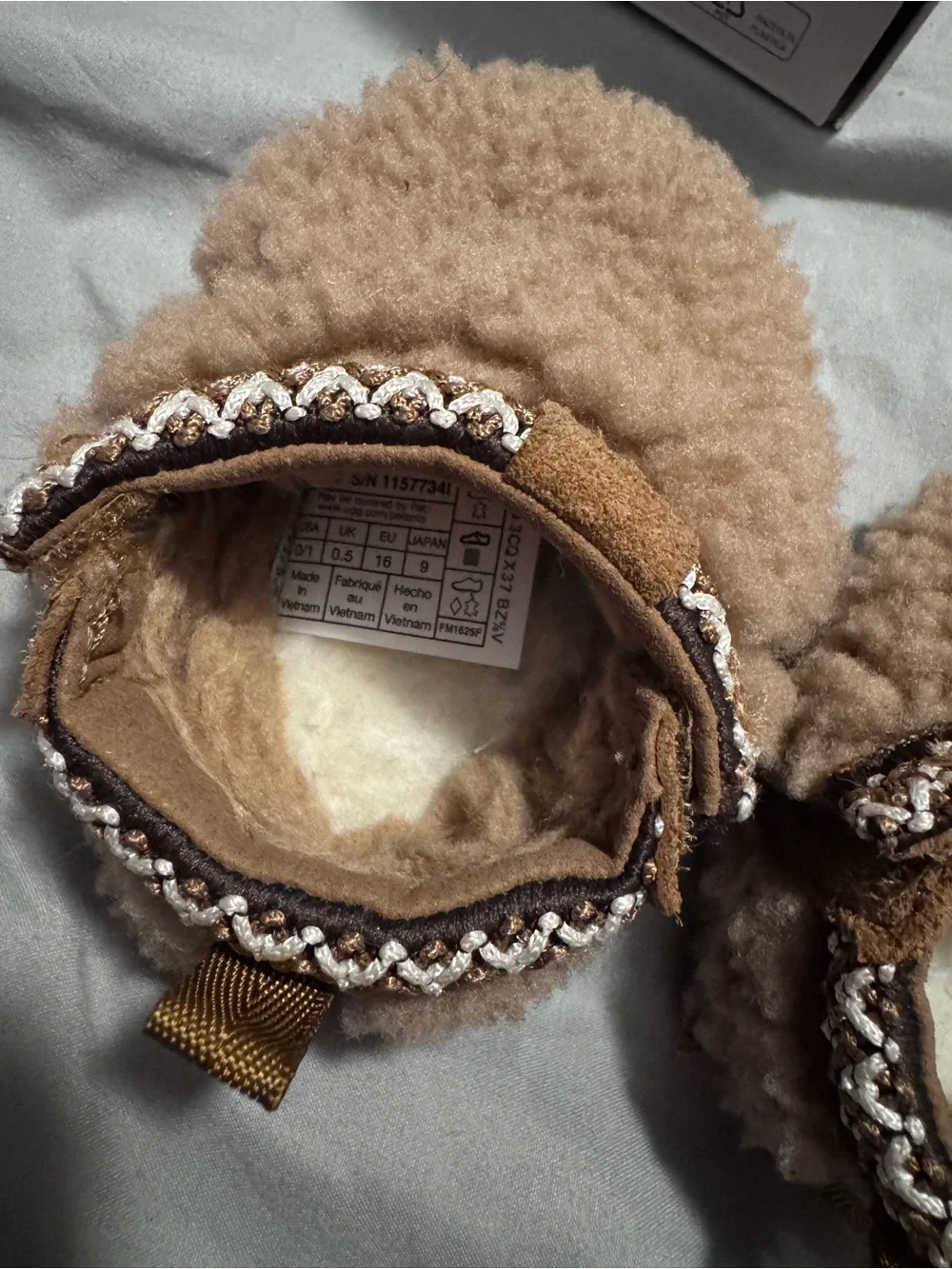 UGG Baby Sheepskin Crib Booties in Chestnut Brown